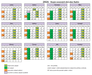 Rozpis svozu 2026
